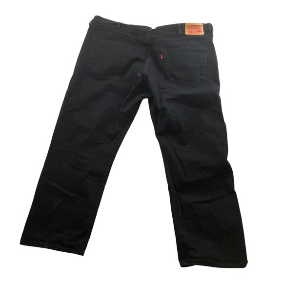 Levi's Men's Jeans Size 44x29 501 Straight Leg Relaxed Classic Casual Black Deni - Picture 2 of 12